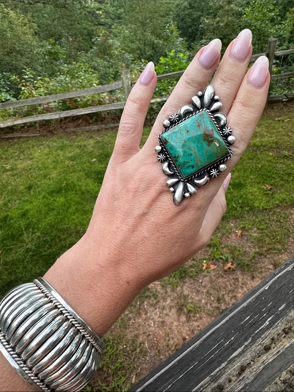 Navajo Marcus Chavez Royston Turquoise Sterling Silver Ring - Picture 4 of 6